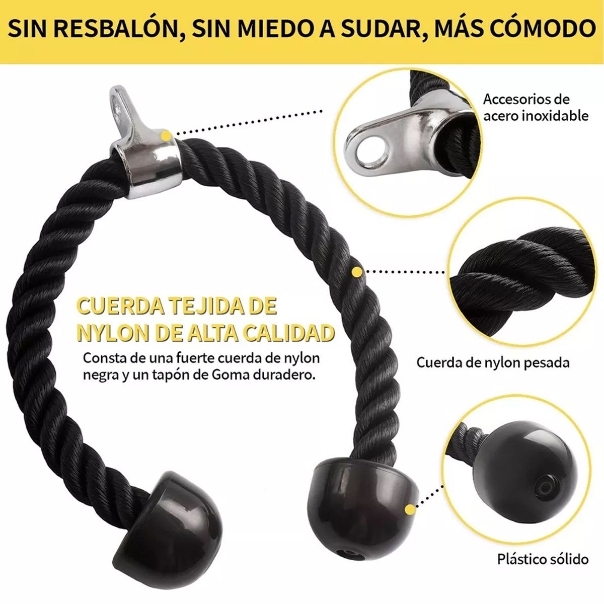 KINDA NICE - Set 8 Accesorios Para Gimnasio Polea Cuerdas Entrenamientos