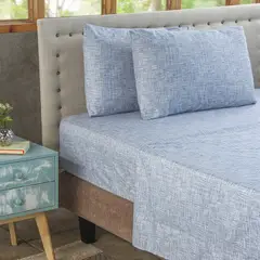 NAUTICA - Jgo.Sábanas estampada 1.5PL HOME Poliester 95 grs- 3pzas- oceano