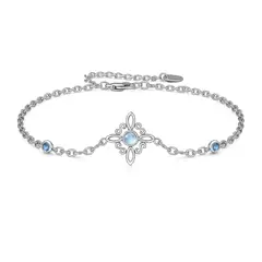 VOUSEZ - Pulsera plata 925 nudo de bruja piedra luna
