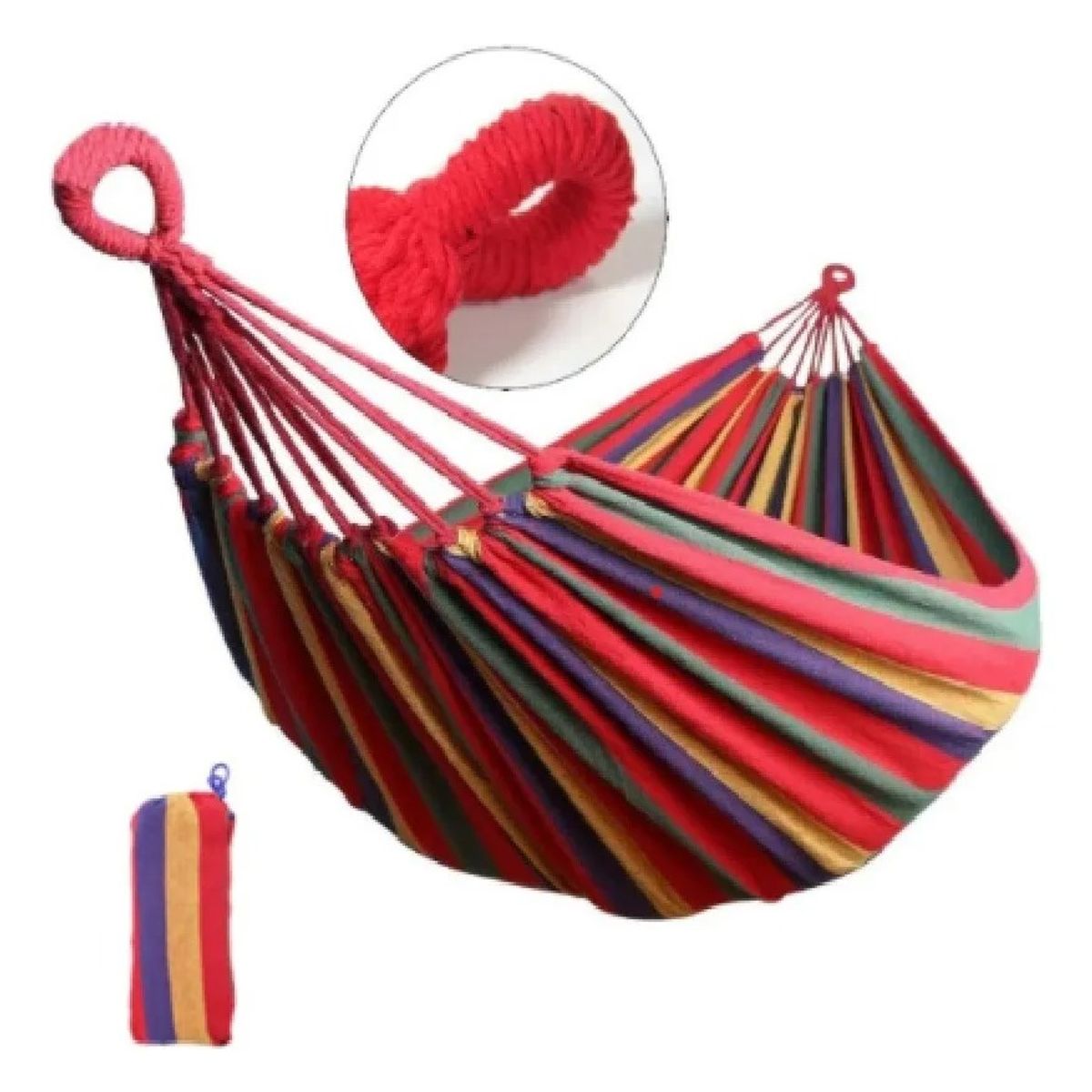 NO LOGO - Hamaca Camping 2 Plaza Colgante Rojo.