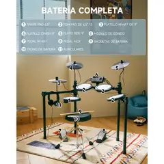 GENERICO - Batería Electrónica Donner® DED-70 Compacta Versátil Potente