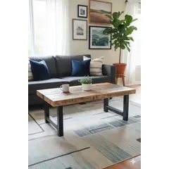 GENERICO - Mesa De Centro Letonia - 100 X 60 Cm Marrón