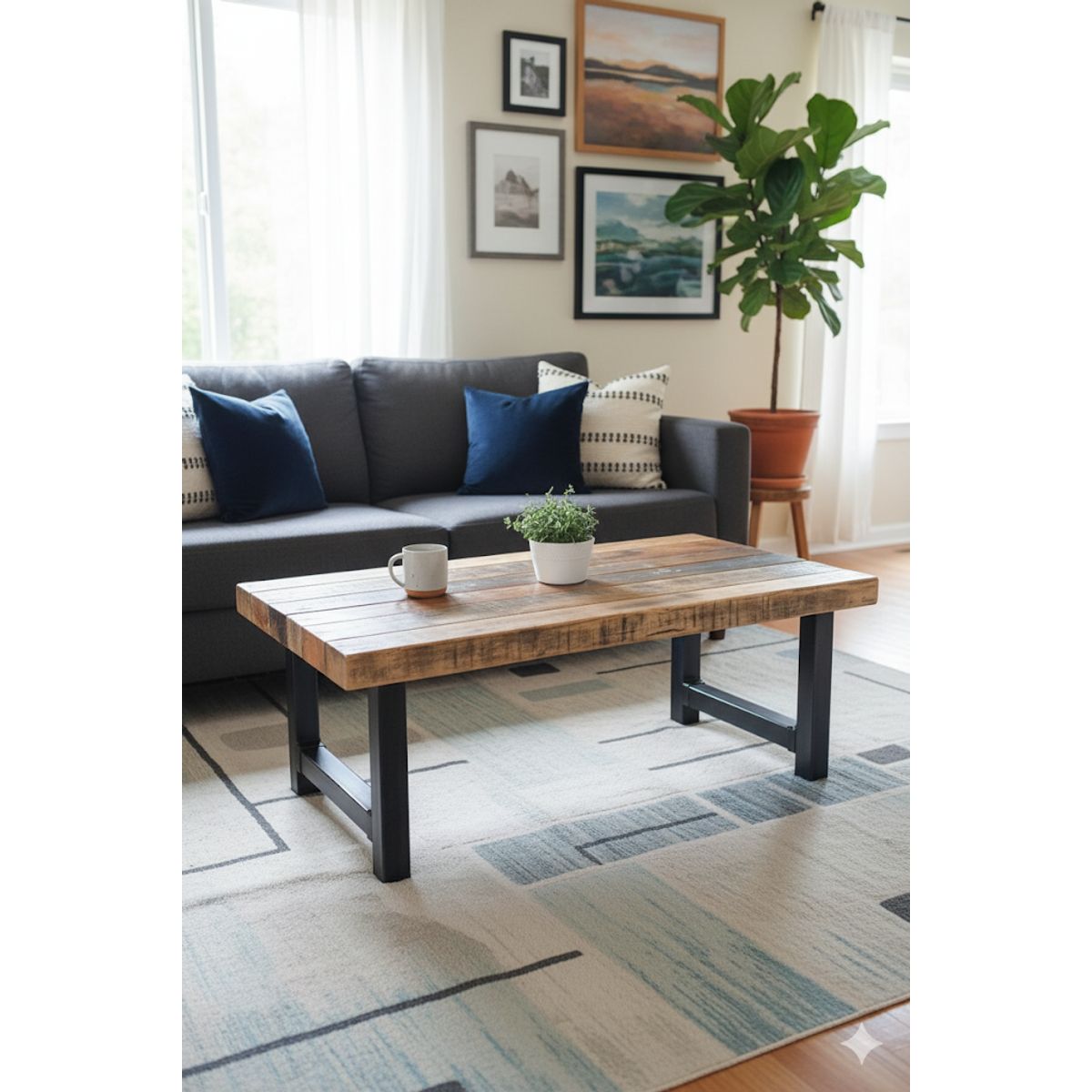 GENERICO - Mesa De Centro Letonia - 120 X 60 Cm Marrón