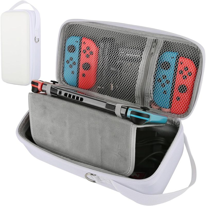 KUANGYE - Estuche Funda Para Nintendo Switch Oled Gran Capacidad Viaje Blanco