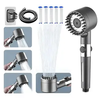 ATURE - Ducha De Alta Presión 4 Modos Con 5 Filtros Y Mangueras