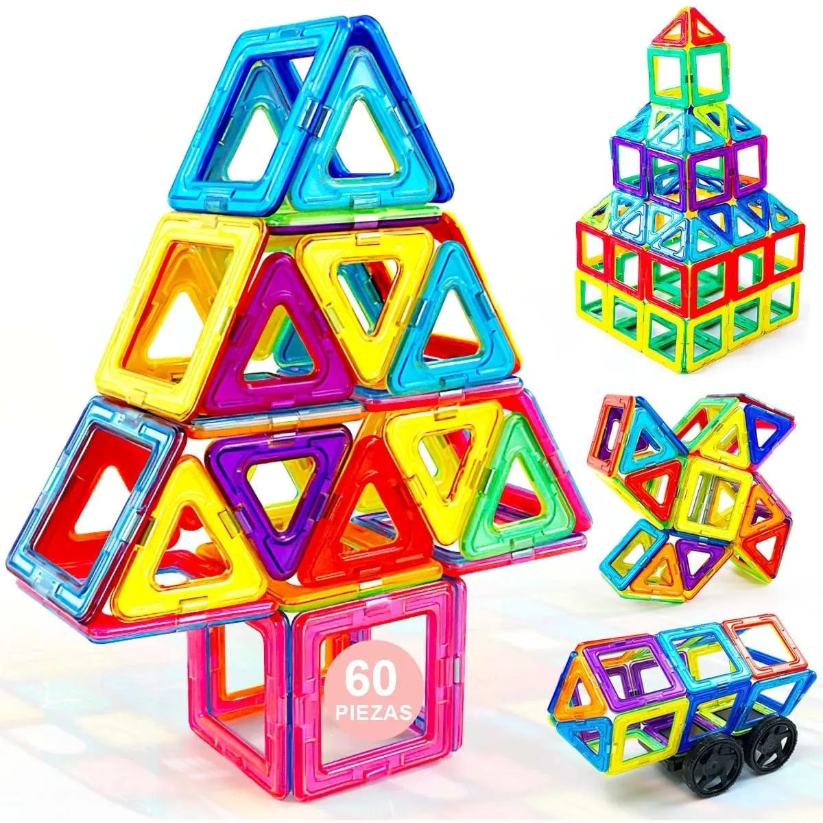 KUANGYE - Bloques Magneticos Construcción Juguetes Ninos Regalos 60pcs