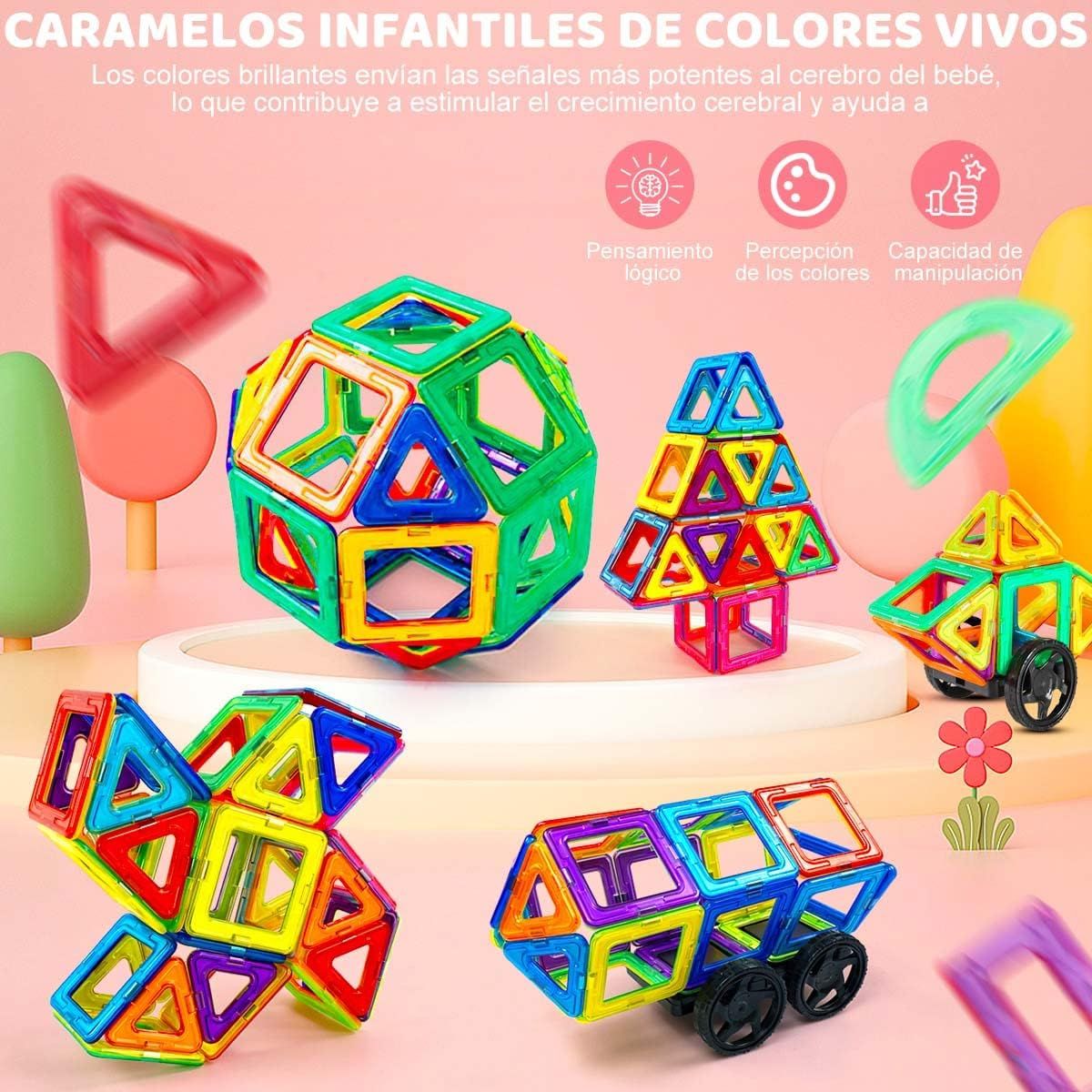KUANGYE - Bloques Magneticos Construcción Juguetes Ninos Regalos 60pcs