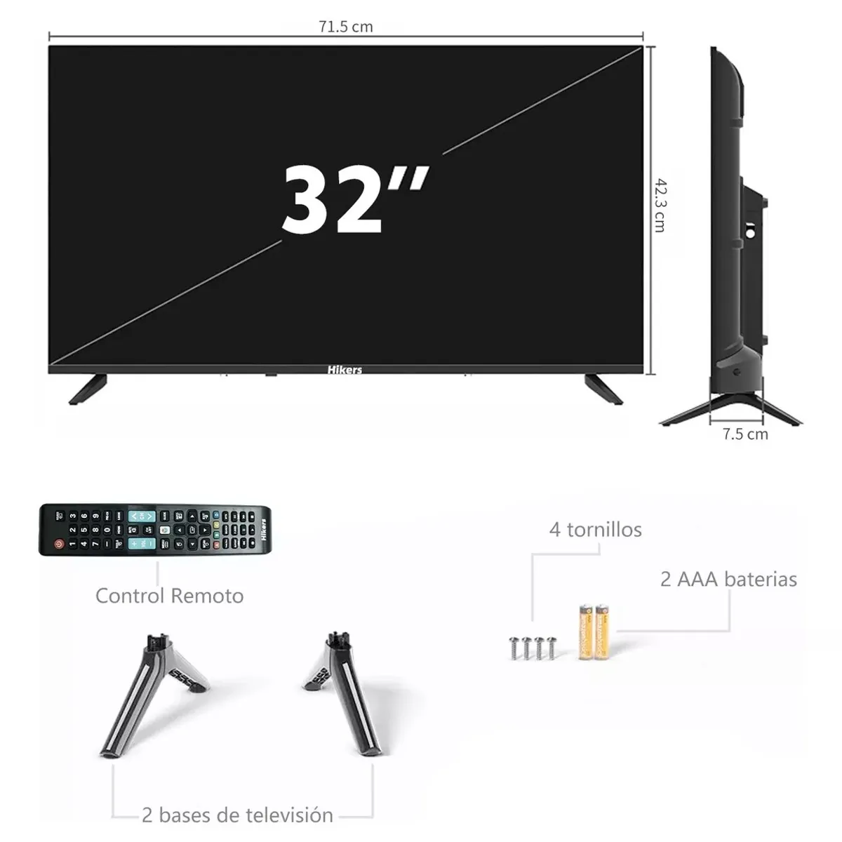 HIKERS - Smart TV Hikers 32 HD Android DLED Con HDMI USB WIFI Bluetooth