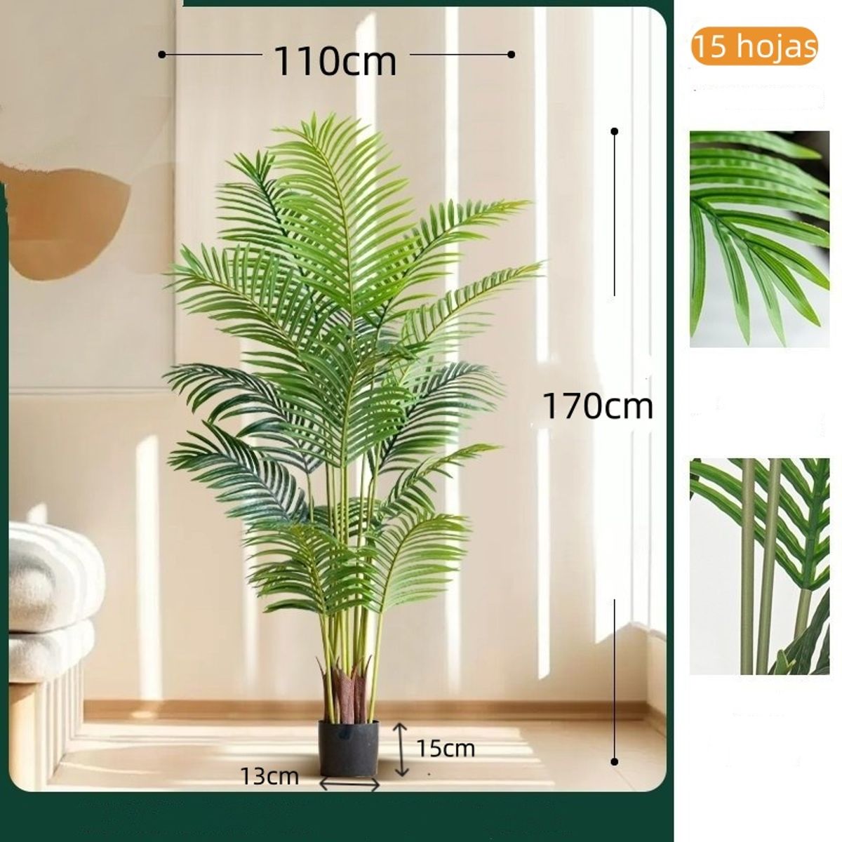 TATEE - Plantas artificiales palma areca Decoraciones