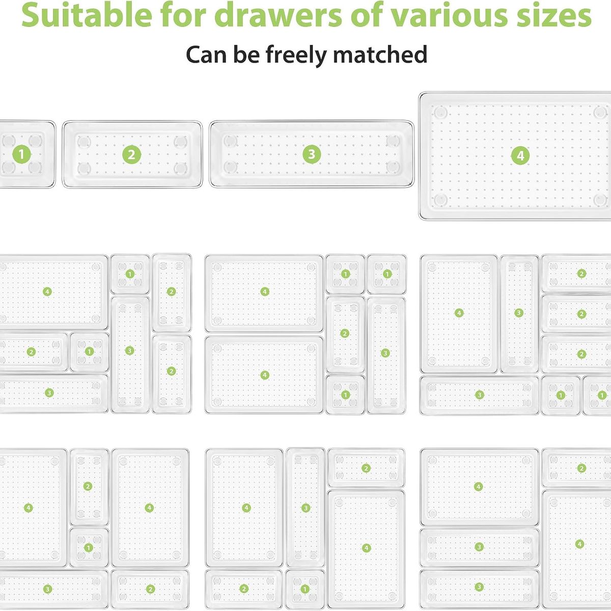 YOMYM - 25 Piezas Caja De Almacenamiento De Cocina Transparente