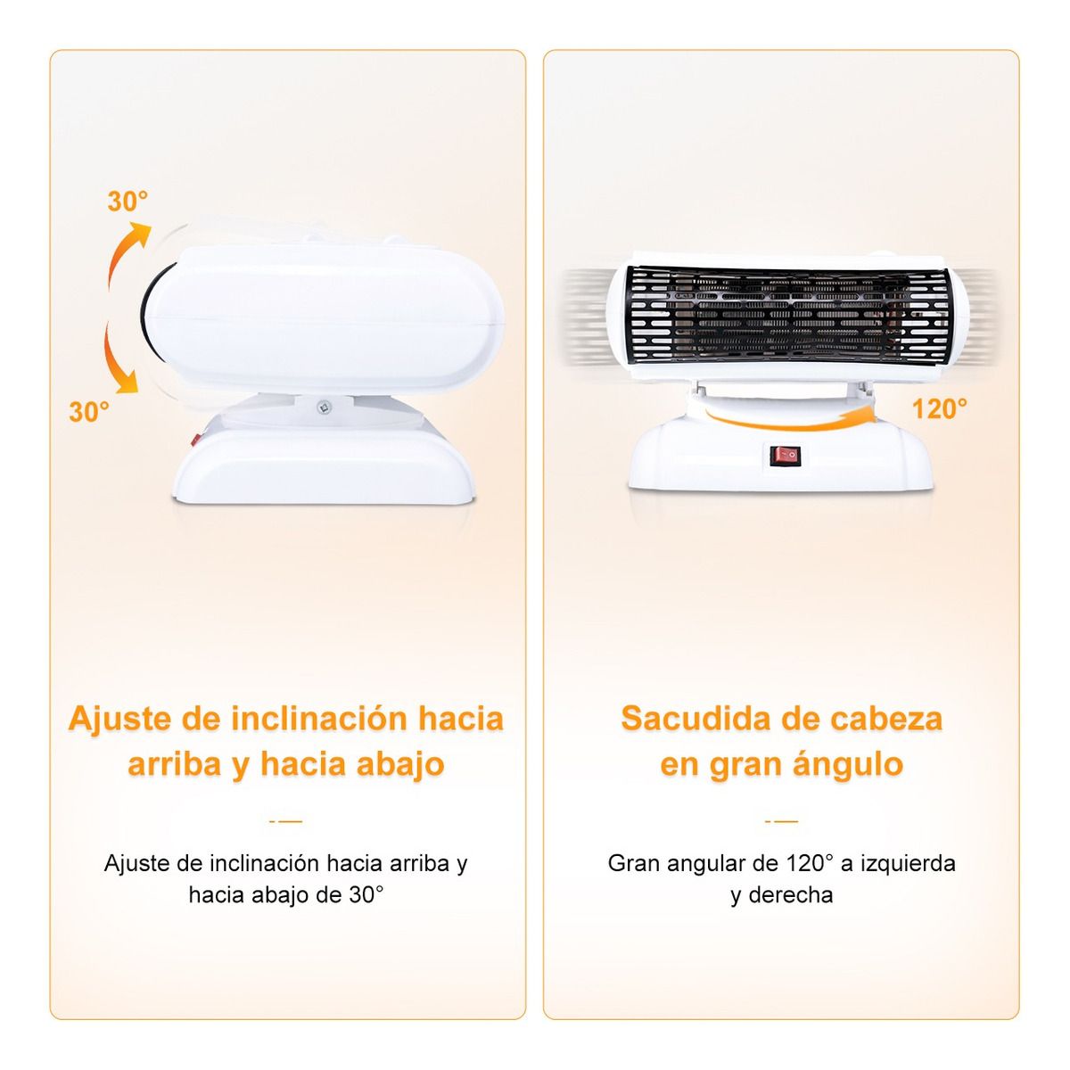 SUPERCENTER - Calefactor Calentador Termoventilador Portátil Color Blanco Blanco