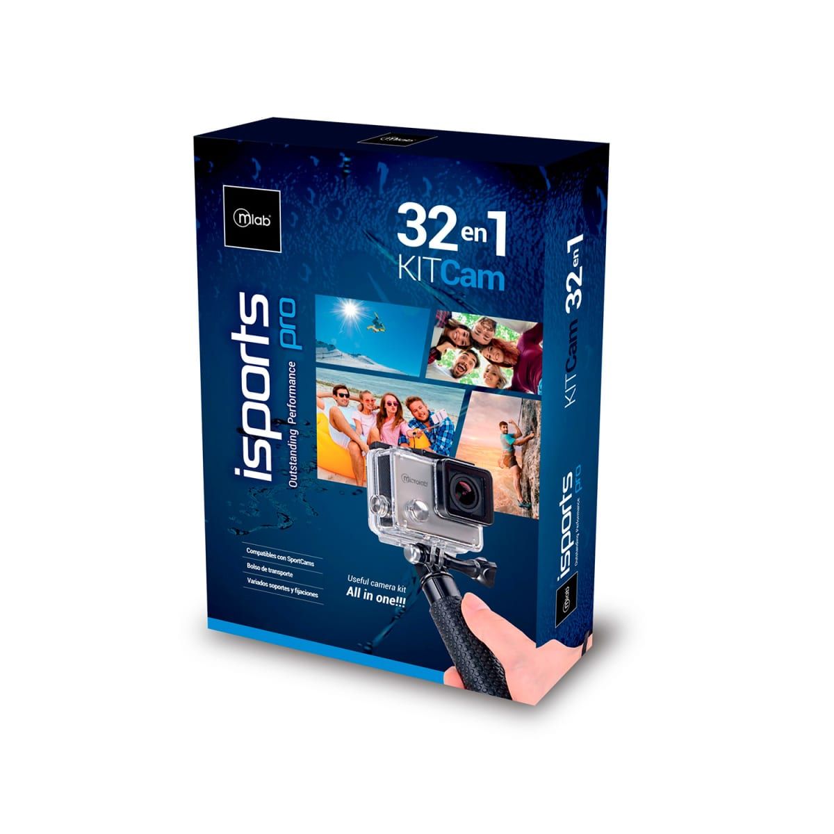 MALIK - KIT ACCESORIOS 32 en 1 CÁMARAS DEPORTIVAS iSPORT PRO 190MLB09420