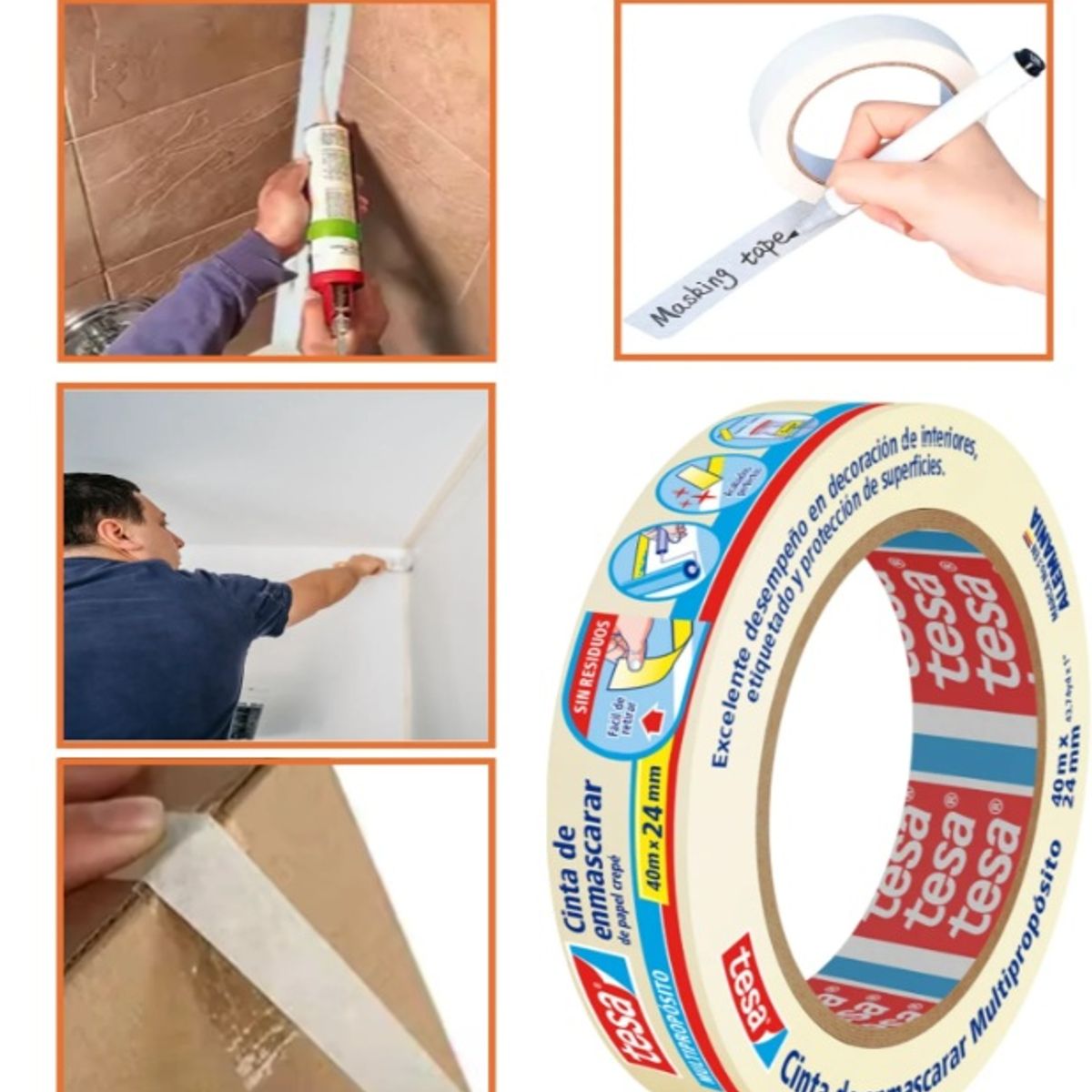 TESA - Cinta de enmascarar Multipropósito 40 mm x 24 m