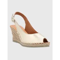 HUSH PUPPIES - Sandalia Cuero Mujer Tope Metalizada