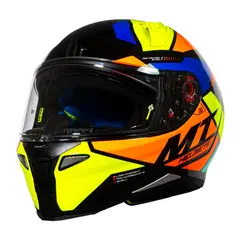 MT - Casco Para Moto Revenge 2 Scalpel Amarillo Fluor Brillo