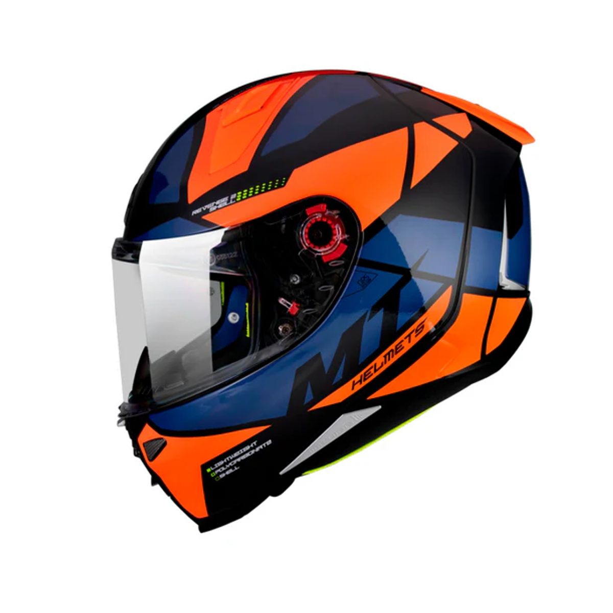 MT - Casco Para Moto MT Revenge 2  Scalpel Naranja Fluor Mate_.