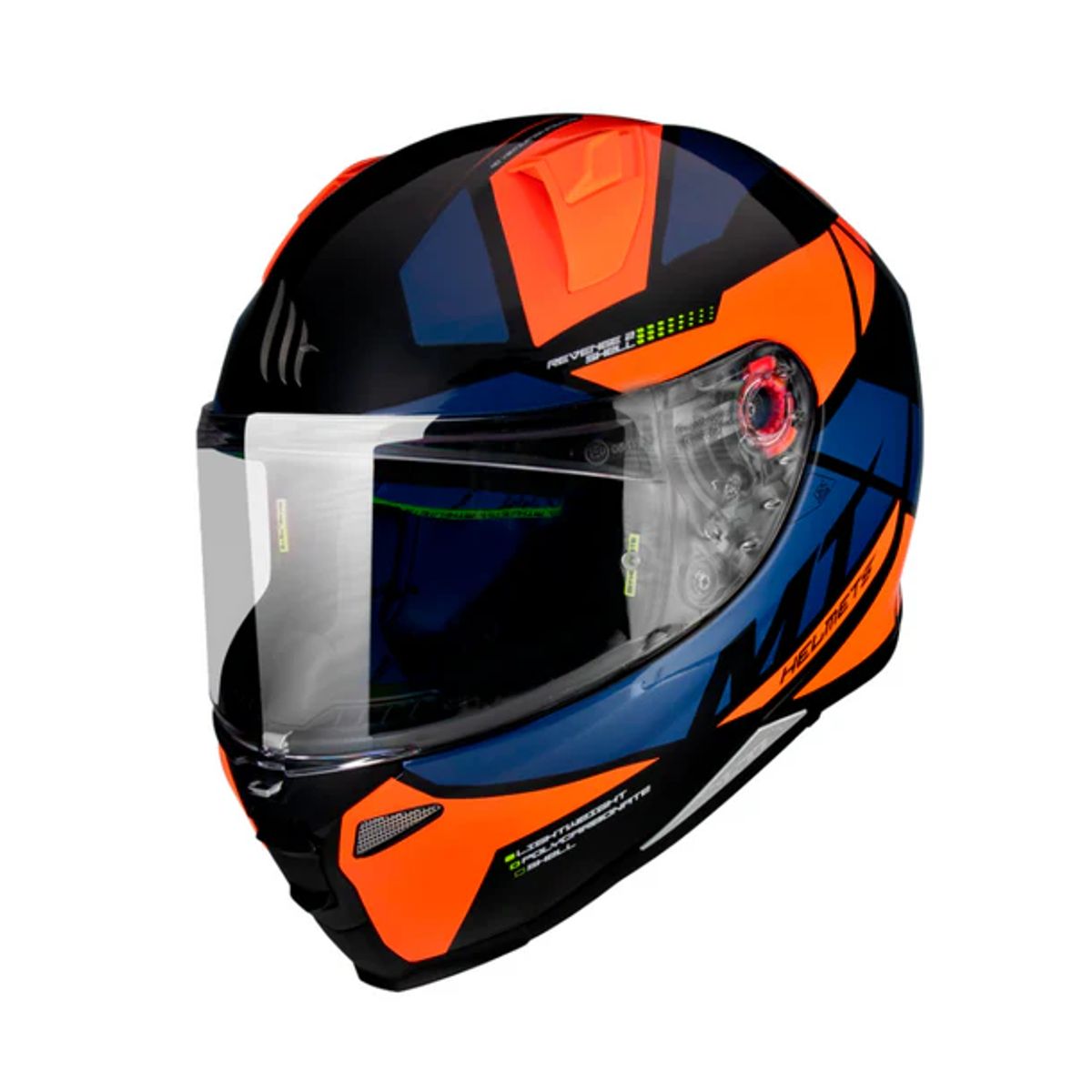 MT - Casco Para Moto MT Revenge 2  Scalpel Naranja Fluor Mate_.