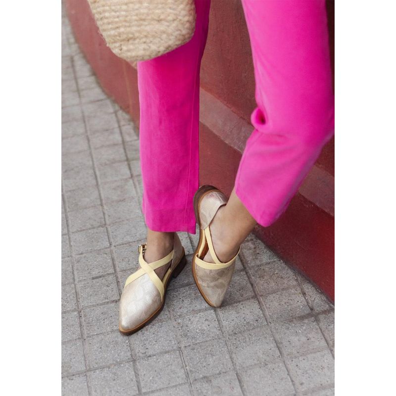 GIANI DAFIRENZE - Zapato Mujer / Rauli Metalico Amarillo