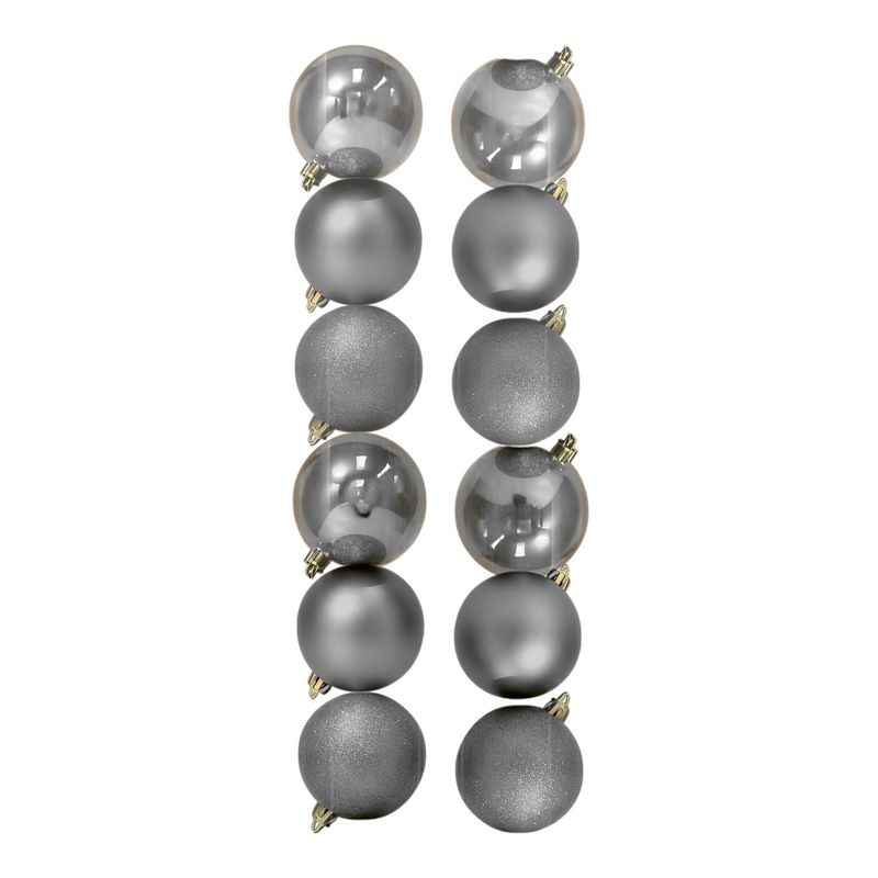 GENERICO - 12 Bambalinas Navideña Esfera 4cm Plateado Adorno Decoración