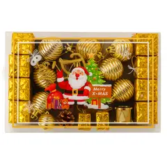 GENERICO - Set 24 Esferas Regalos 4cm Dorado Adorno Decoración Navidad