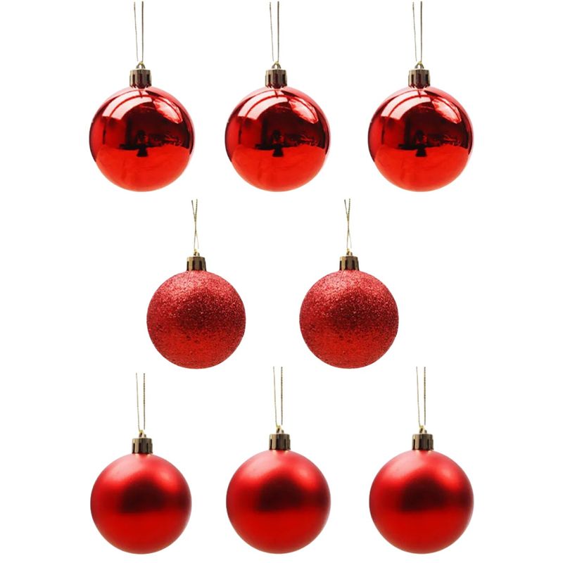 GENERICO - Set 8 Esferas Bambalinas 7cm Adoro Navideño Rojo Decoración