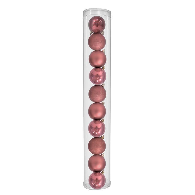GENERICO - 10 Bambalinas Navideña Esfera 6cm Oro Rosa Adorno Decoración