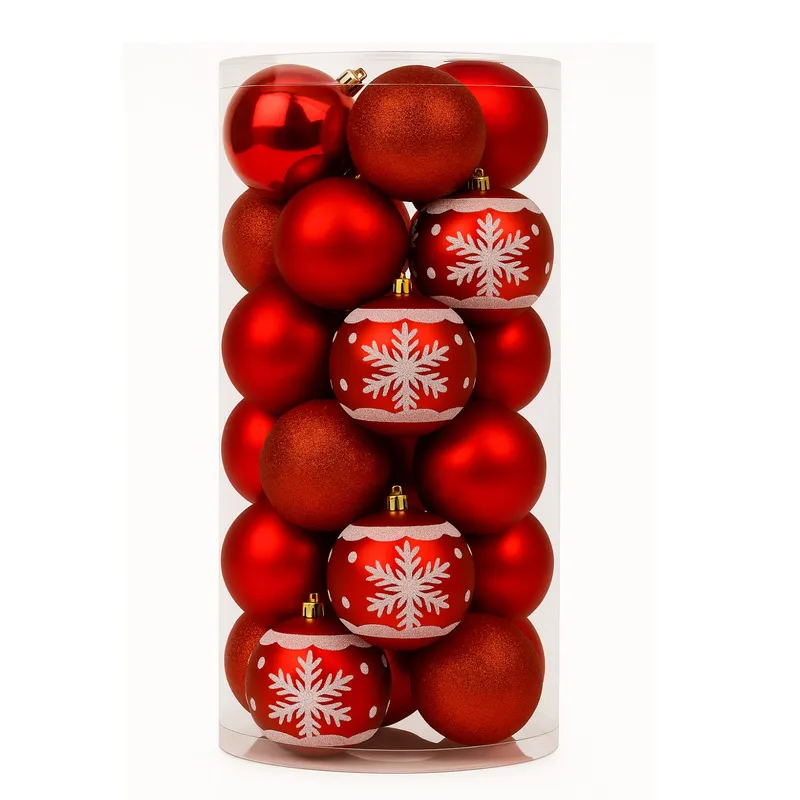 GENERICO - 20 Bambalinas Navideñas Adorno 6cm Rojo Esfera Decoración
