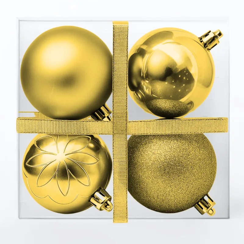 GENERICO - 8 Bambalinas Esferas Decoración Dorado 7cm Adorno Navideño