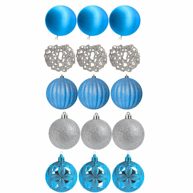 GENERICO - Set 15 Bambalinas Adornos Navideños 6cm Decoración Esferas