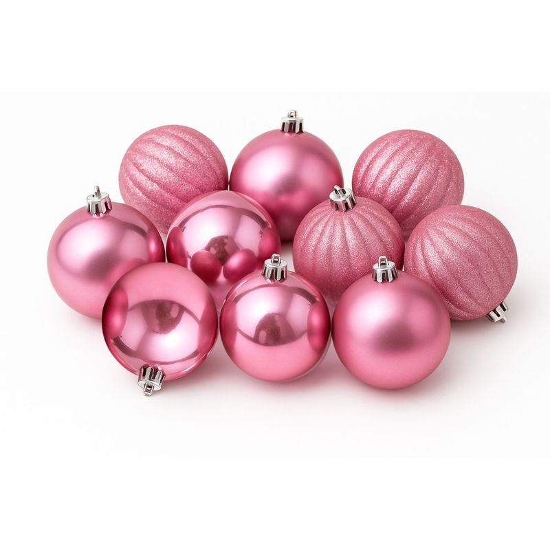 GENERICO - 10 Bambalinas Esfera Navideña 6cm Oro Rosa Adorno Decoración