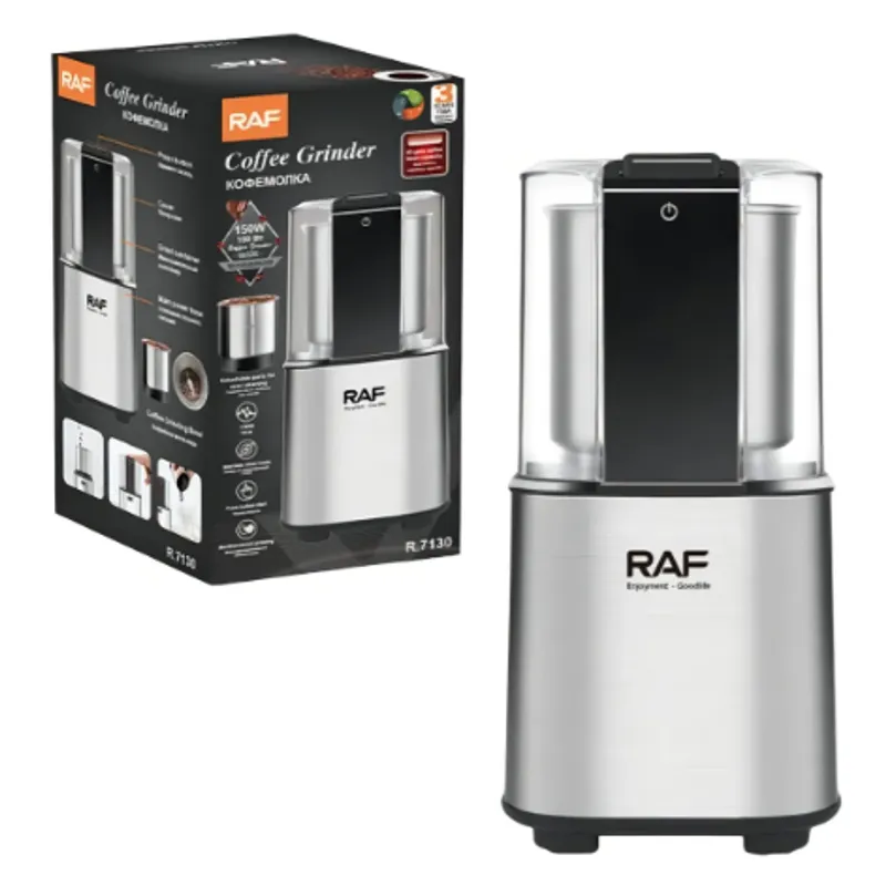 RAF - Molino Eléctrico De Café Molinillo Portátil Raf R-7130 Color Plateado