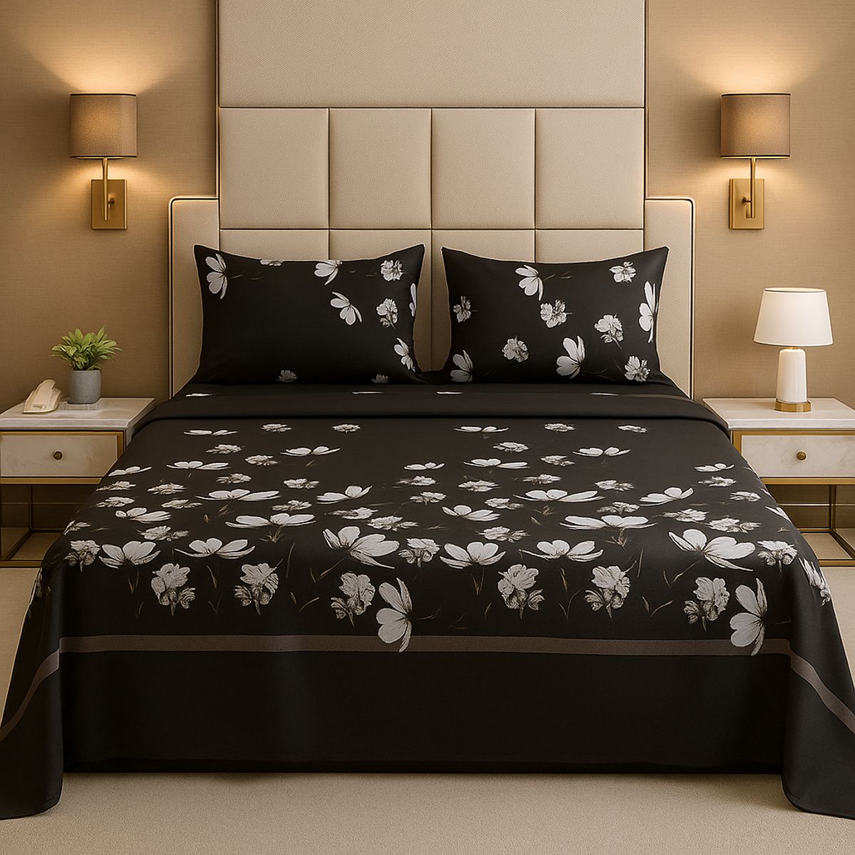 ARMONIA - Juego sábanas clásicas formato 775 144 hilos 2 Plazas