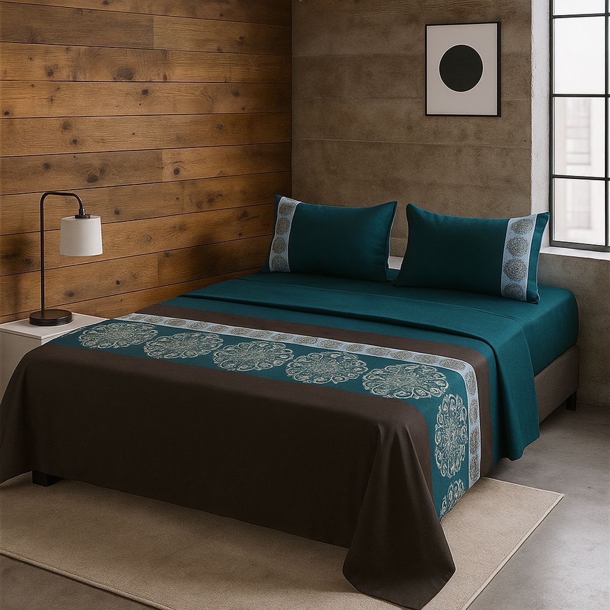 ARMONIA - Juego de sábanas 2 Plazas 144 hilos clásicas modelo 770