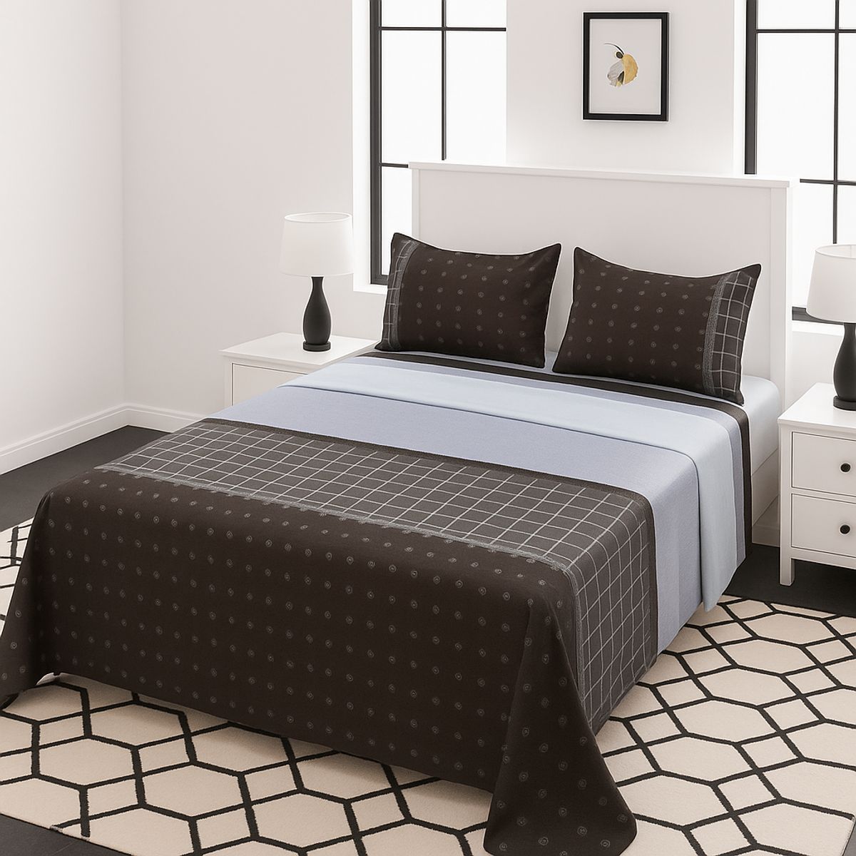 ARMONIA - Juego sábanas modelo 764 clásicas 2 Plazas 144 hilos