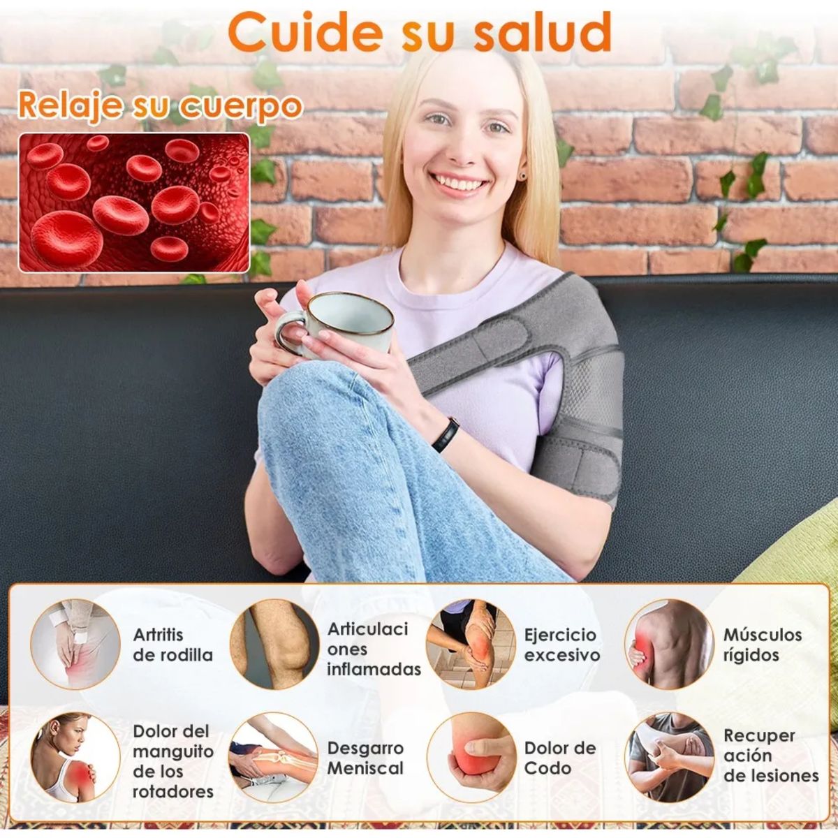 MOVI - Rodillera 3 en 1 Calefacción, Vibración y Masaje Dolores