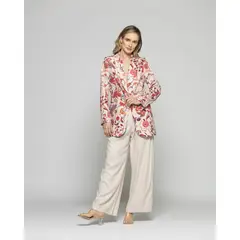 LUDOVICA - Blazer Mujer Heliconia Clásico Estampado Floral Multicolor