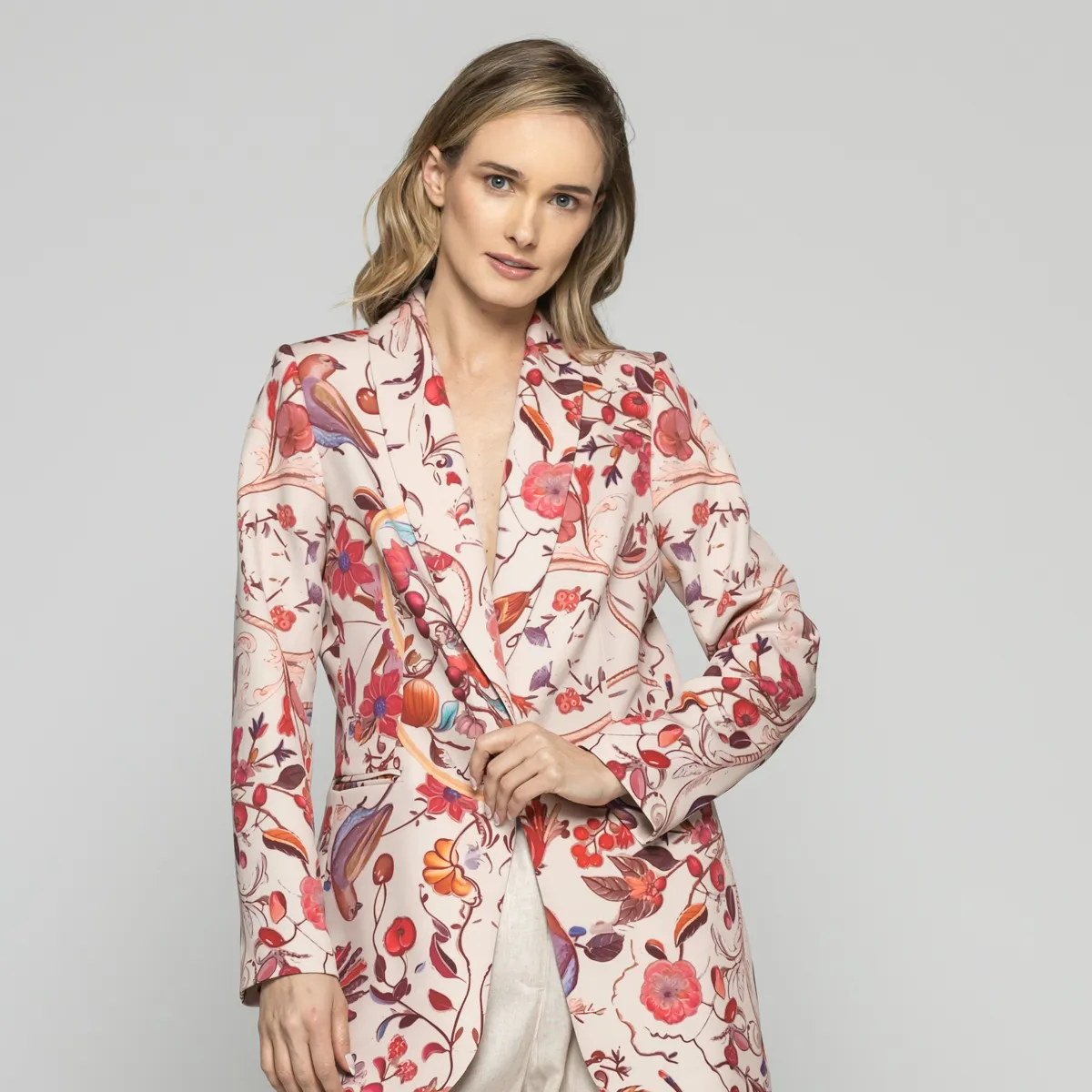 LUDOVICA - Blazer Mujer Heliconia Clásico Estampado Floral Multicolor Ludovica