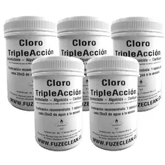 FUZE CLEAN - Cloro Triple Accion para piscina Pack 5 kg