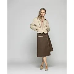 LUDOVICA - Chaqueta Mujer Hortensia Cazadora Bomber Beige