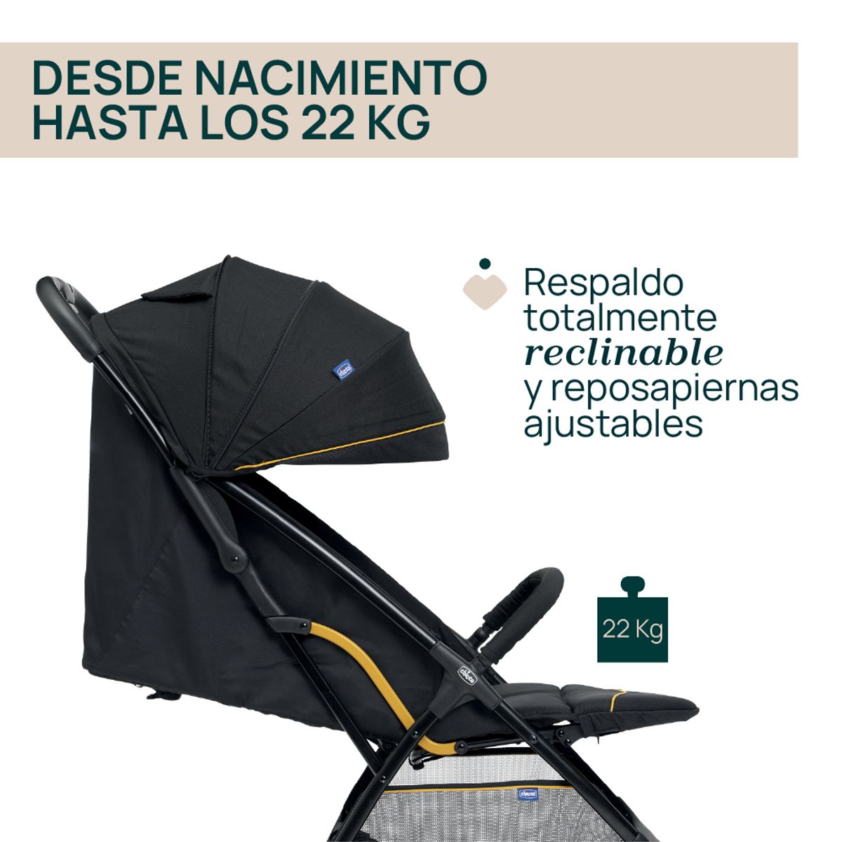 CHICCO - Coche Compacto Glee Uneven Black Chicco