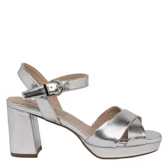 ALQUIMIA - Sandalia de Vestir Mujer Plateado Lisa