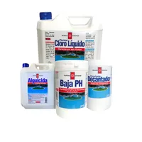 Kit Mantenimiento Piscina Cloro Liquido 5lt Baja pH Decantador y Alguicida 1lt