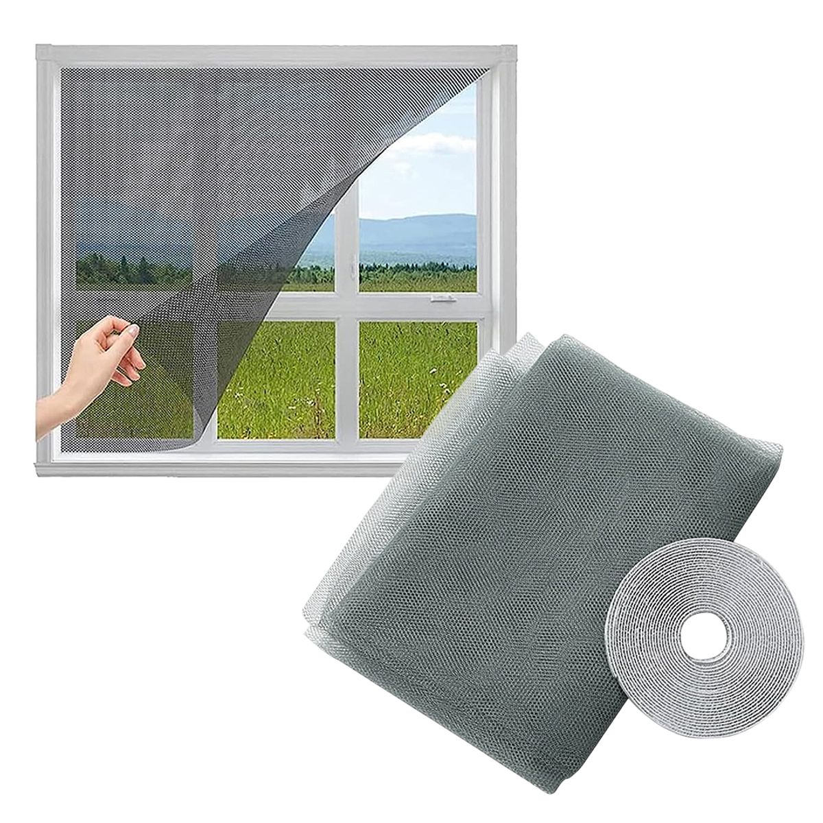 GENERICO - Pack X2 Malla Anti Mosquito Para Ventana Mosquitera Gris