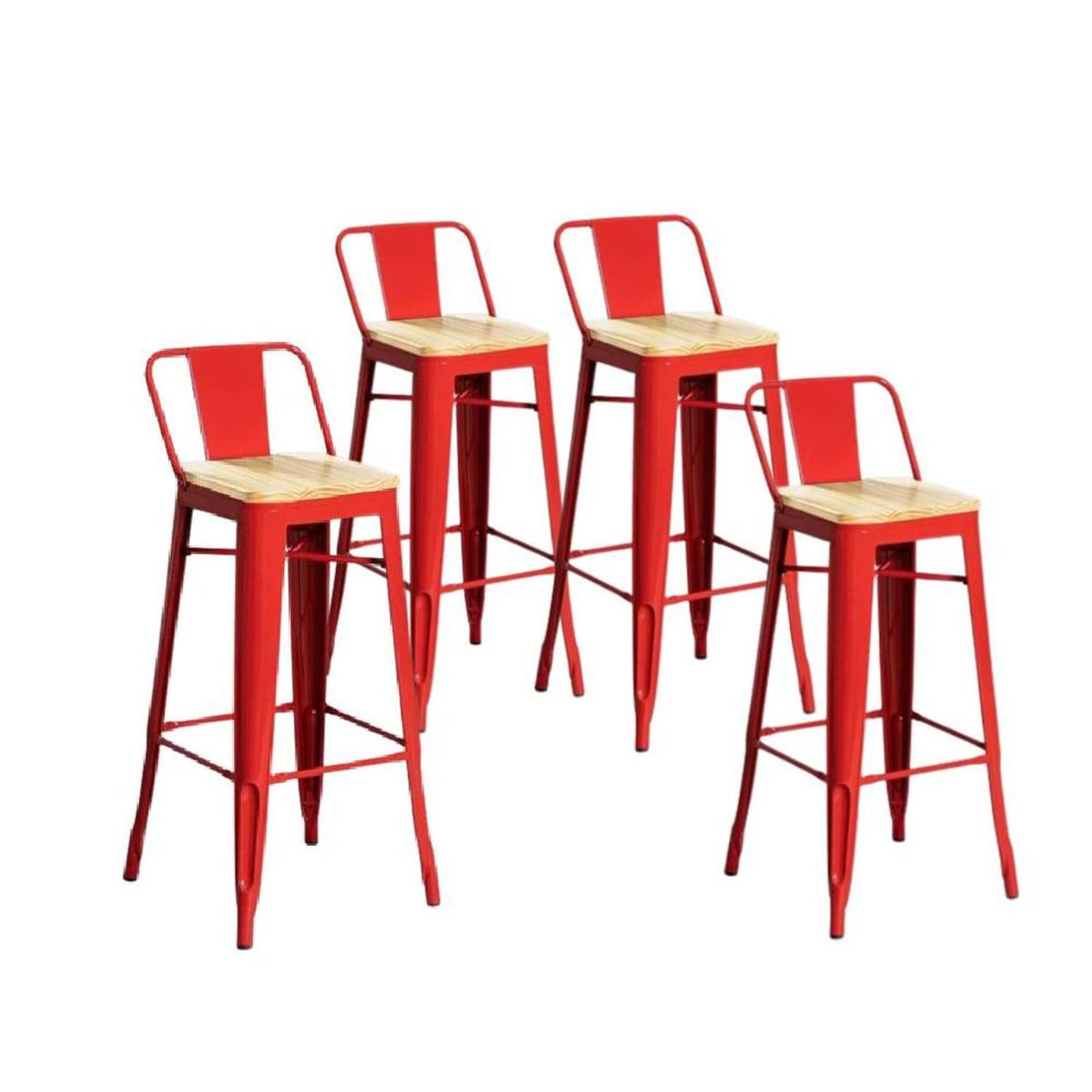 GENERICO - pack 4 taburetes tolix  negros tolix 77 cm