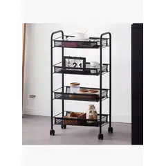 OASIS - Carrito Almacenamiento Organizador 4 Niveles Con Ruedas Negr Negro