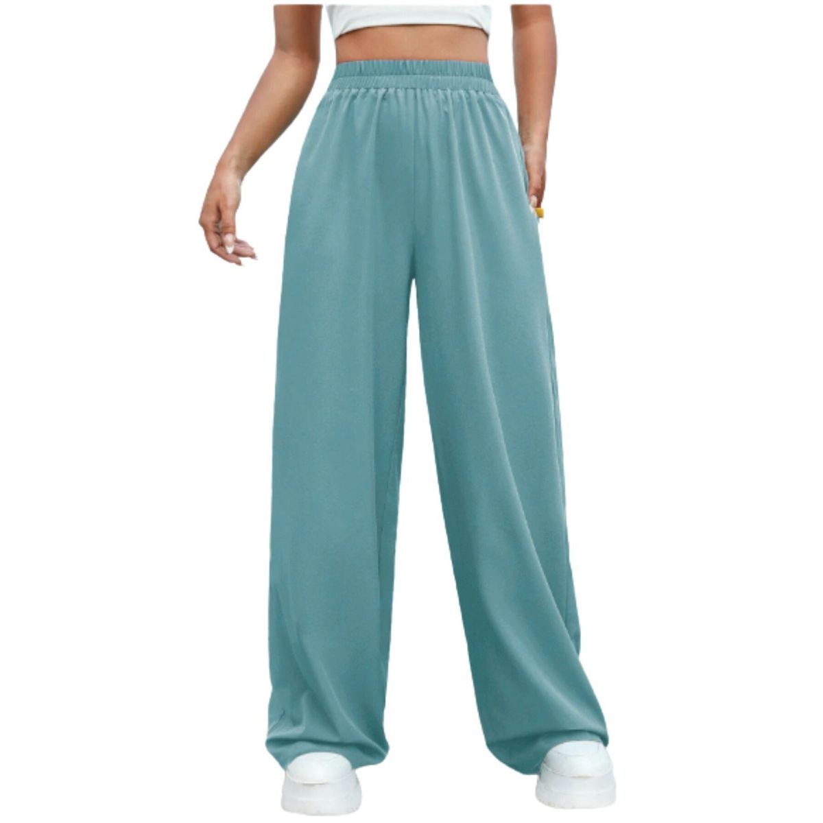 LOOK SHOP - Pantalón Palazzo Casual Sueltos. Pierna Ancha Recta. Verano 461