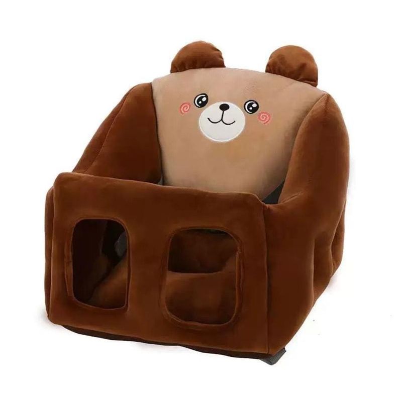GENERICO - Asiento Silla Cojin Felpa Para Apoyo Bebes Cuadrado Oso