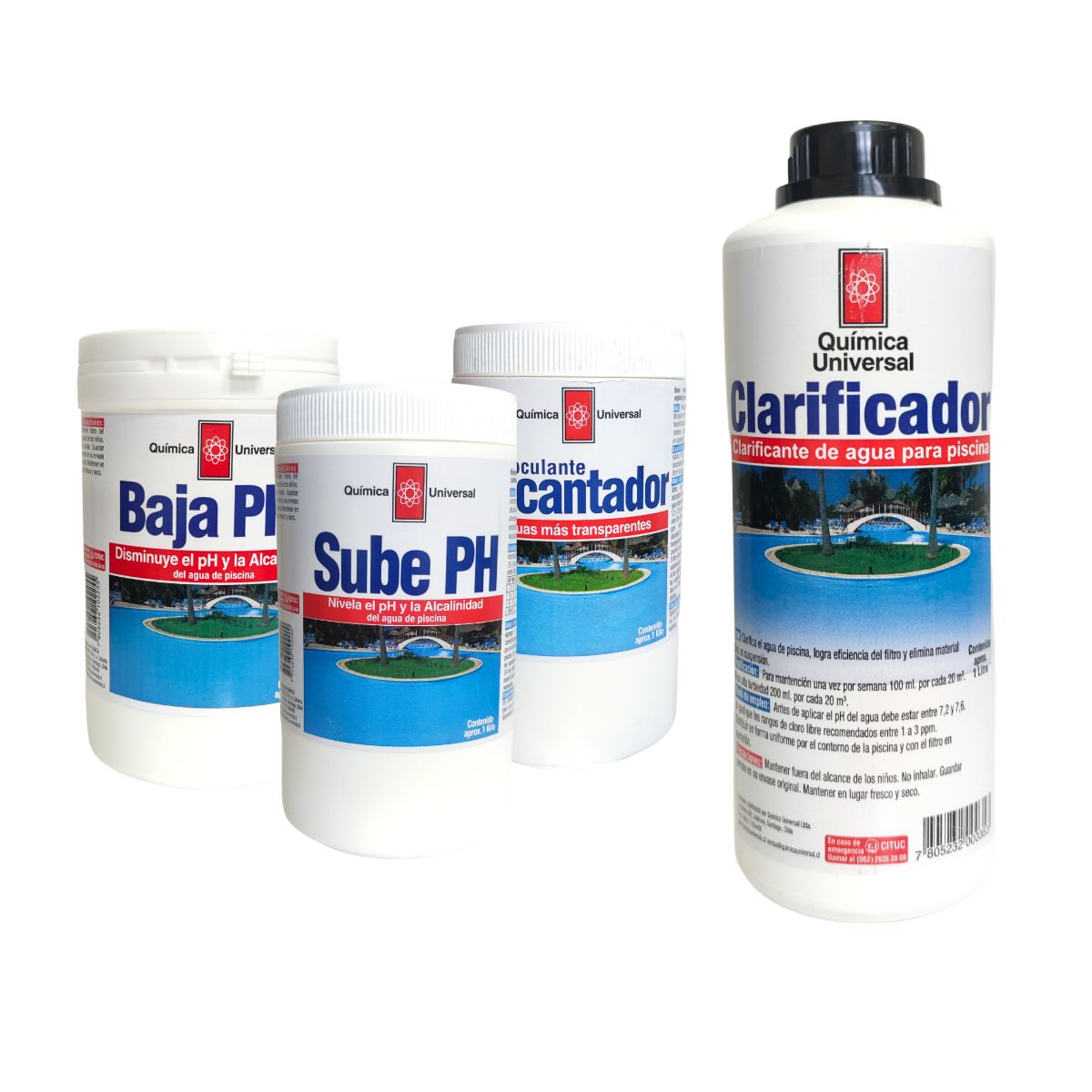 QUIMICA UNIVERSAL - Kit Mantenimiento Piscina Completo Quimica Universal