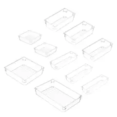 GENERICO - Set Organizadores Cajón Escritorio Apilables Maquillaje