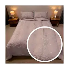 GENERICO - CUBRECAMA QUILT DE VERANO PLAZA Y MEDIA BORDADO A8